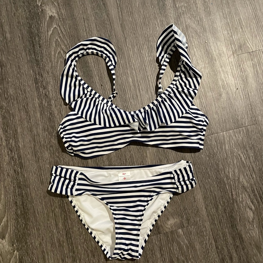 Draped and Striped Bikini